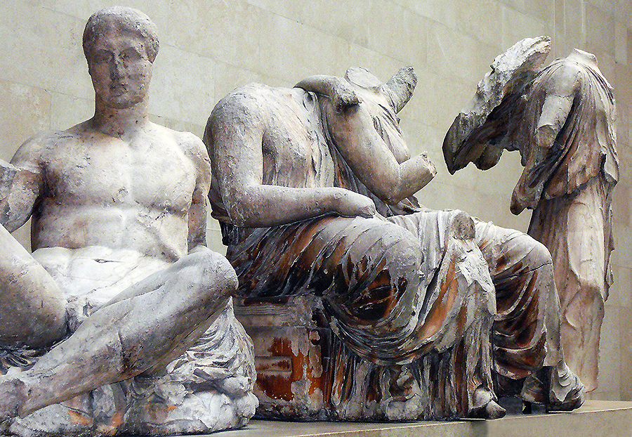 10-Statuary from the east pediment of the Parthenon. Part of the Parthenon Marbles, Elgin Marbles- at the British Museum